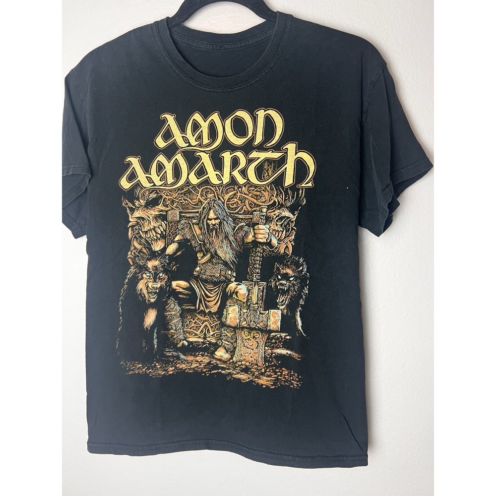 AMON AMARTH Size S Black‎ Cotton Viking Death Metal Thor T-shirt VTG?